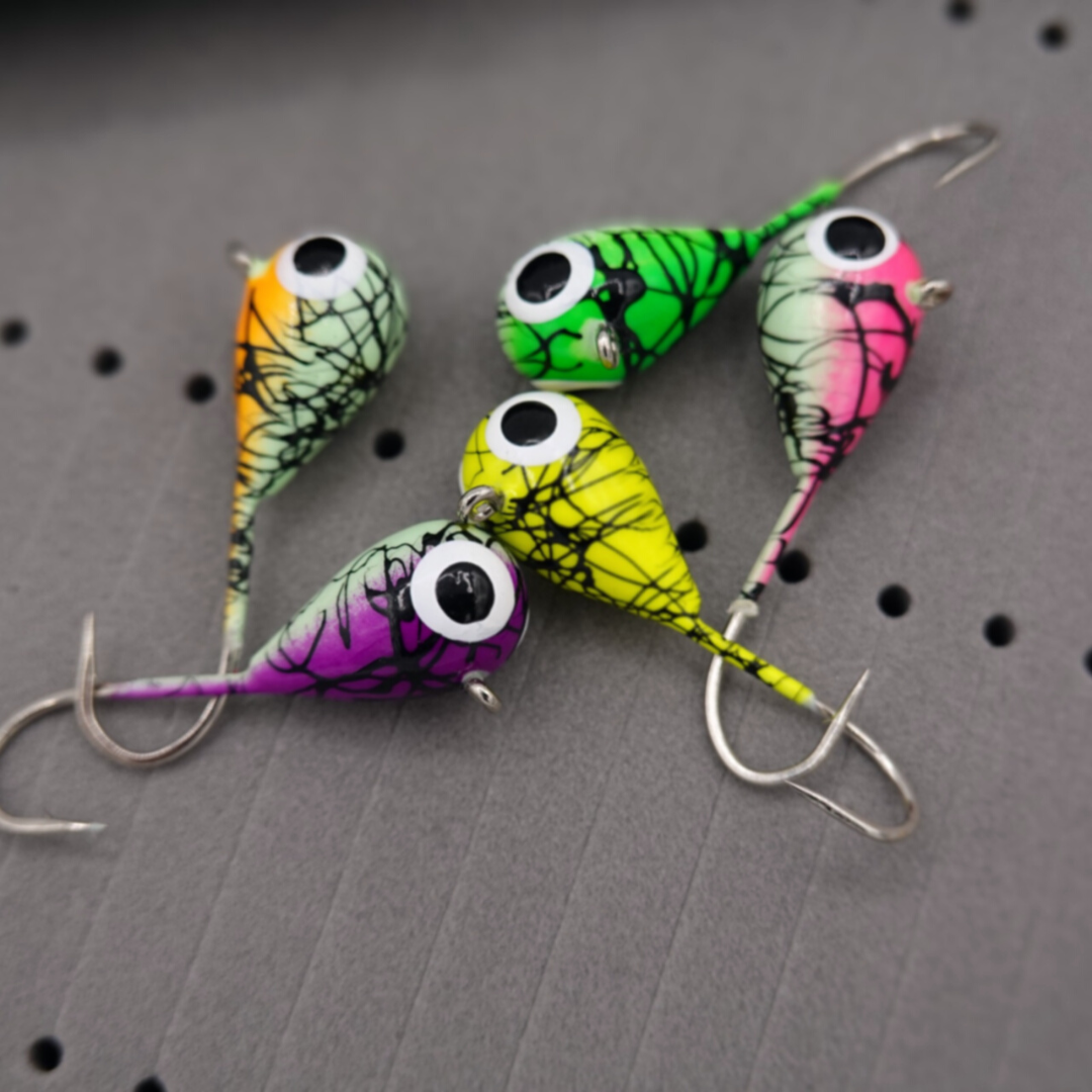 JIGBOX - WildOnes Tungsten Glow Jigs - Pink Color, 2 pack, 9mm, #6 Hook